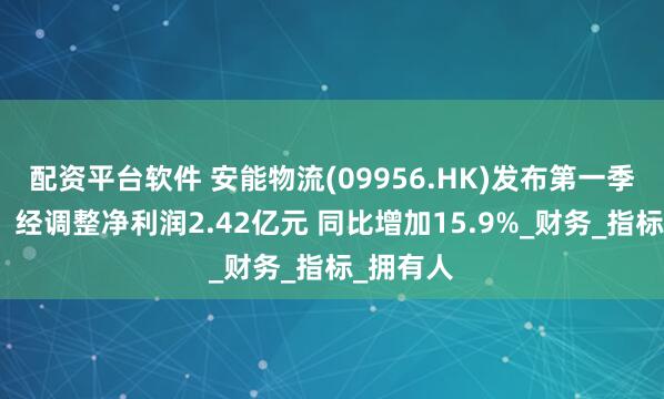 配资平台软件 安能物流(09956.HK)发布第一季度业绩，经调整净利润2.42亿元 同比增加15.9%_财务_指标_拥有人