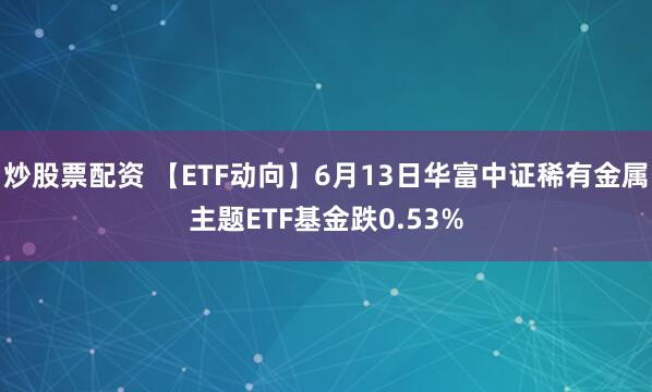 炒股票配资 【ETF动向】6月13日华富中证稀有金属主题ETF基金跌0.53%
