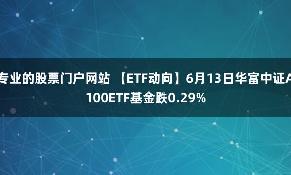 专业的股票门户网站 【ETF动向】6月13日华富中证A100ETF基金跌0.29%